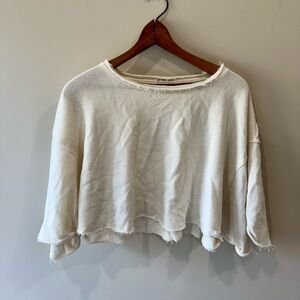 Free People We The Free Off My Mind Cropped Thermal Tee